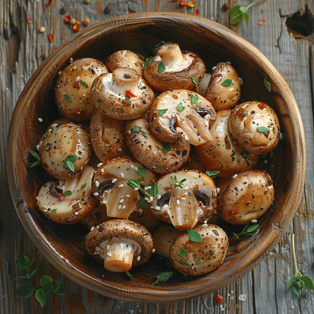 Champignons de Paris pour une touche umami