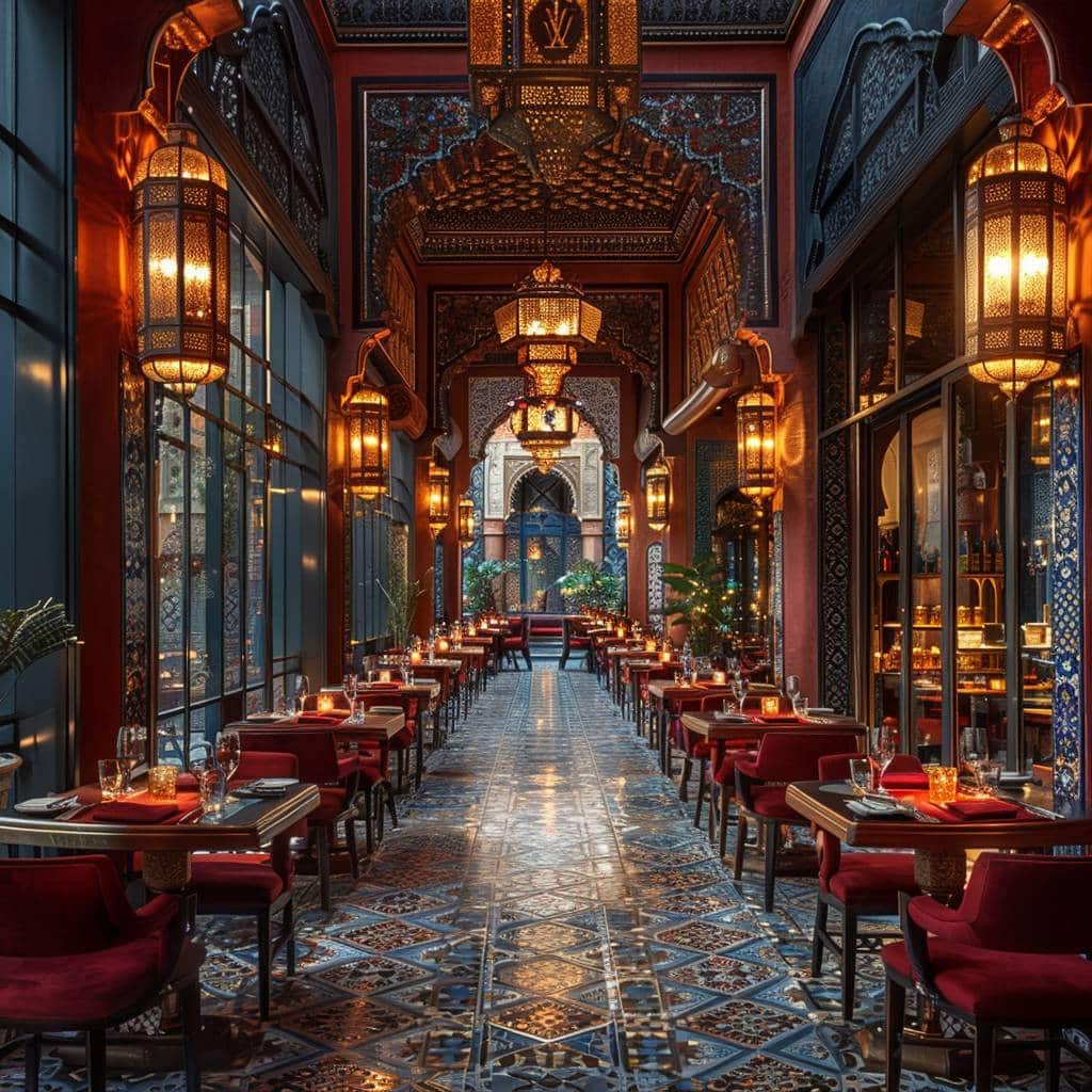 Le cadre prestigieux du restaurant Louis Vuitton