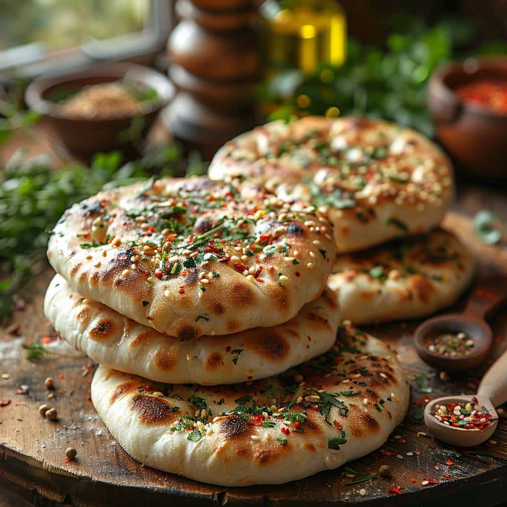 Pitas à l’origan et au zaatar