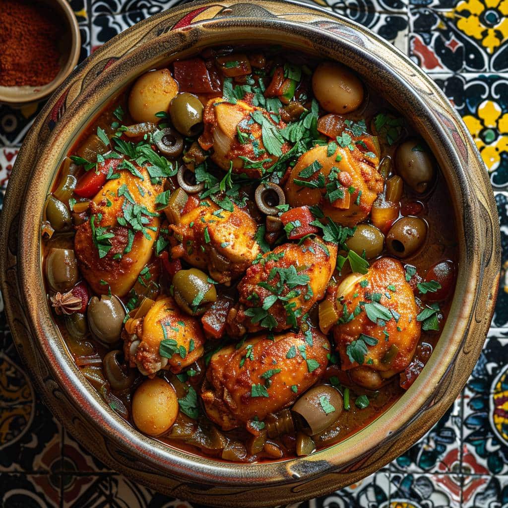 Tajine de poulet aux olives et citrons confits, un incontournable de la cuisine marocaine