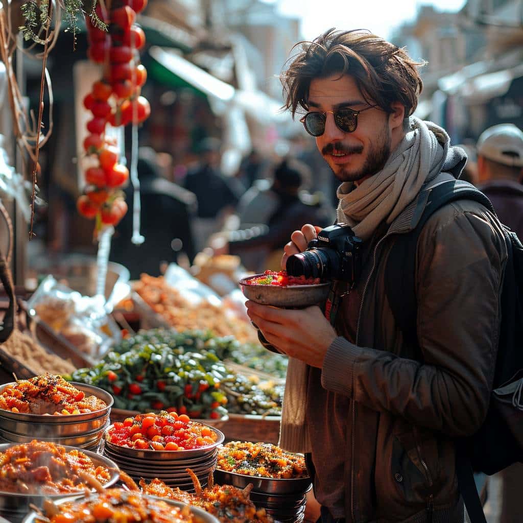 Voyage Algérie : Un touriste explore la street food algérienne