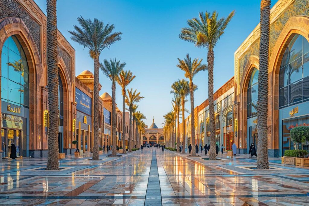 Vue d'un boulevard animé en Arabie Saoudite