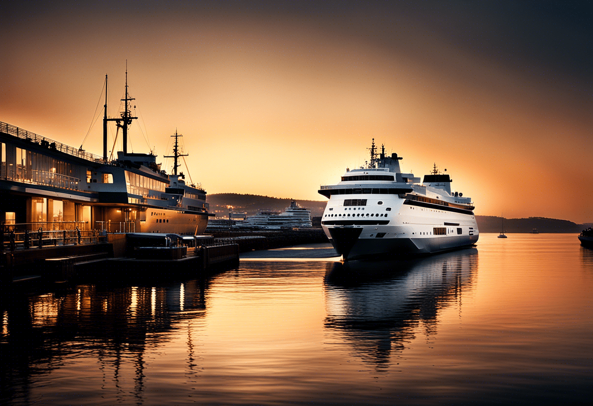 Bateau de croisière en mer sous un ciel ensoleillé  
Billets de ferry pour l'été affichés à la vente