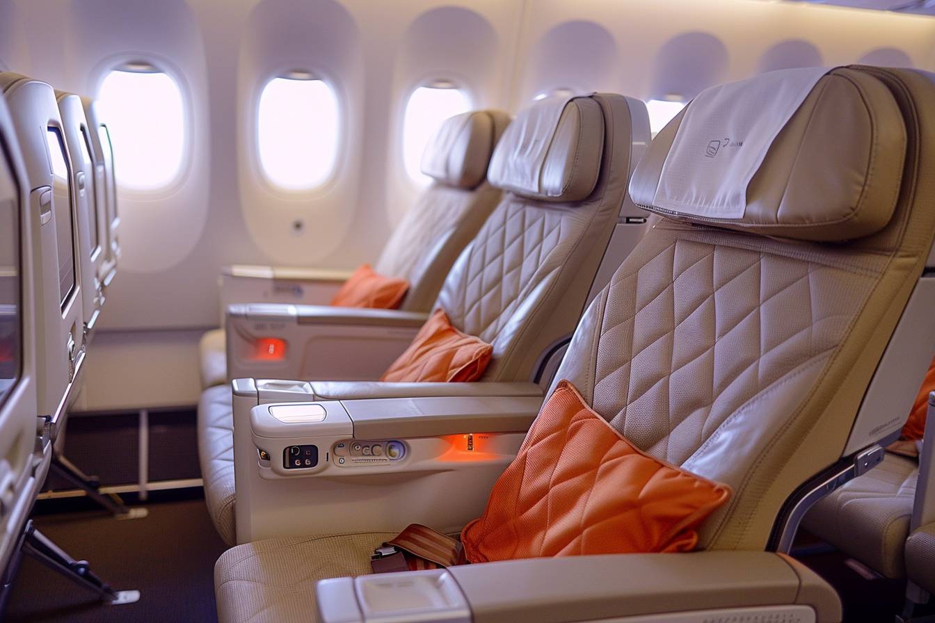 Cabine premium economy dans un A380 d'Emirates  
Sièges spacieux et confortables dans un A380 d'Emirates