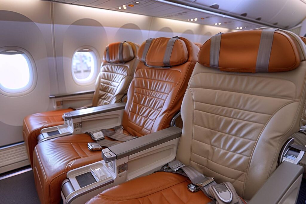 Cabine premium economy dans un A380 d'Emirates