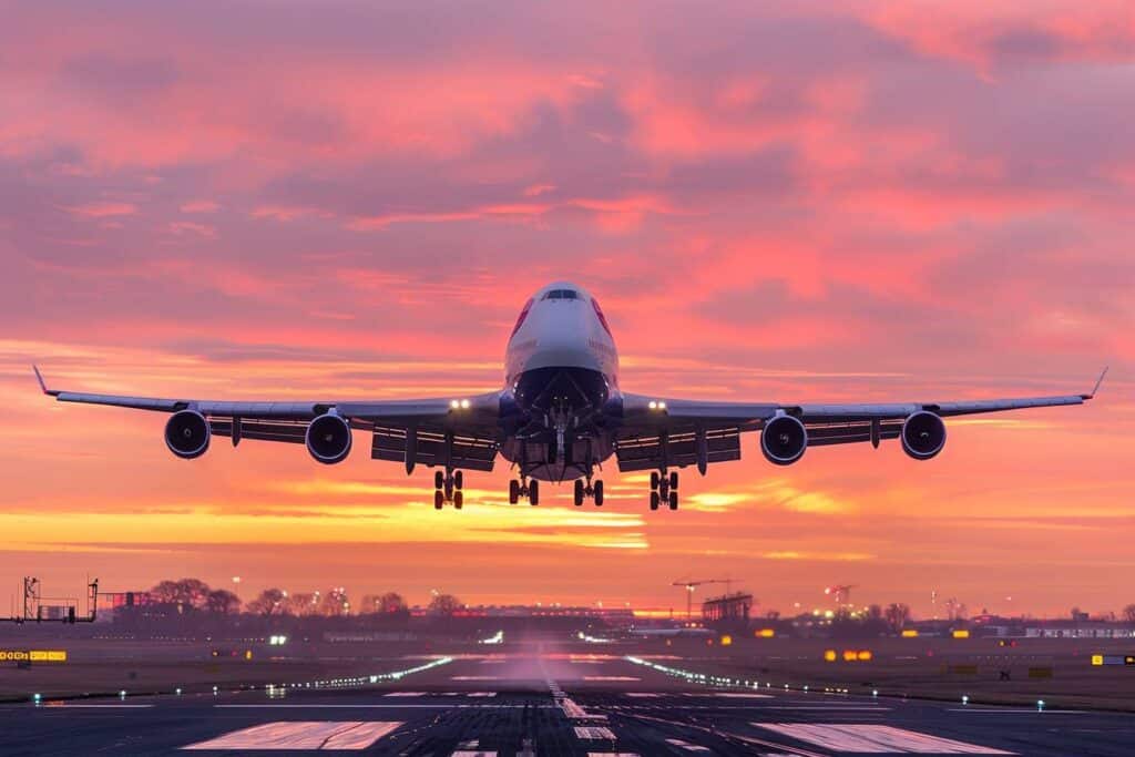 Atterrissage du Boeing 747 de British Airways