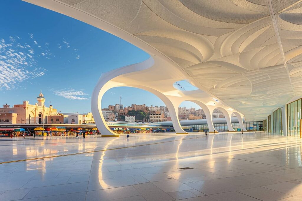 Touriste explore l'aéroport d'Alger en émerveillement