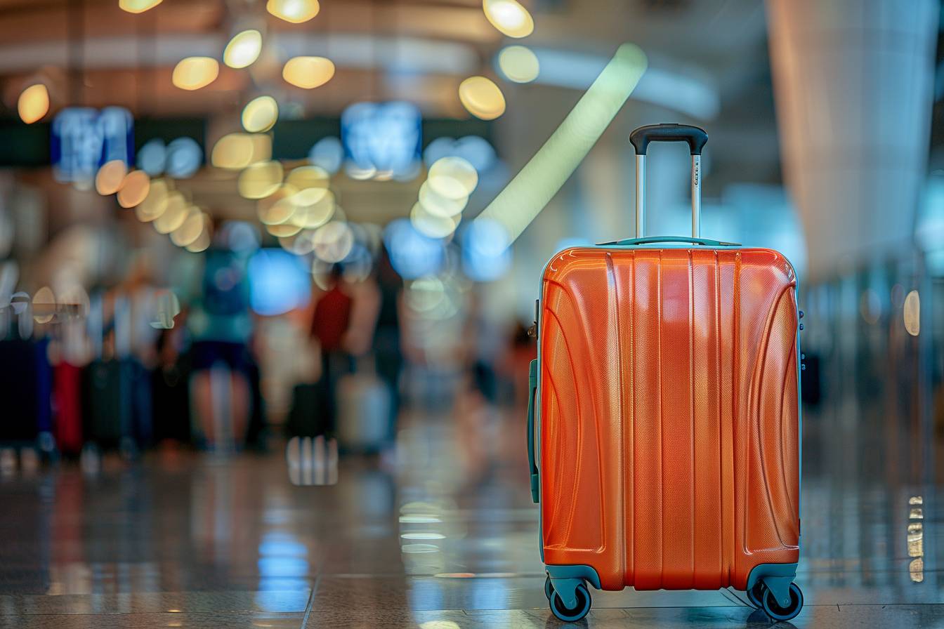 Voyageur en Algérie avec des bagages éparpillés