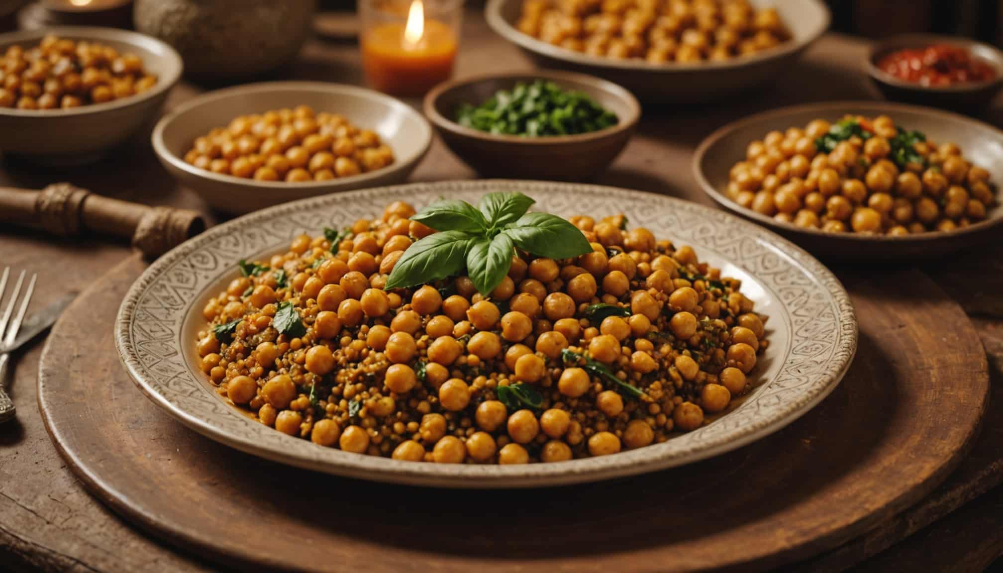 Plat savoureux aux pois chiches traditionnel algérien