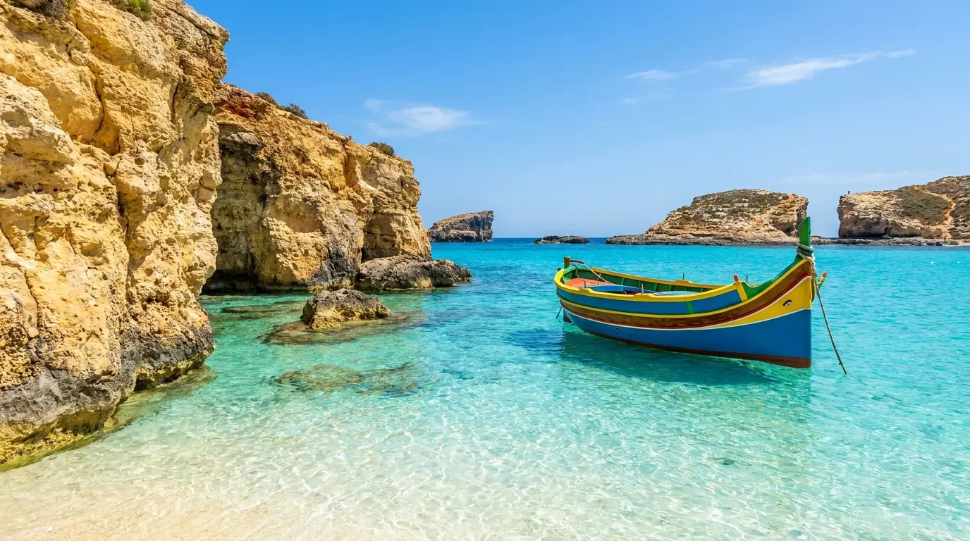 Lagon bleu cristallin de Comino a Malte