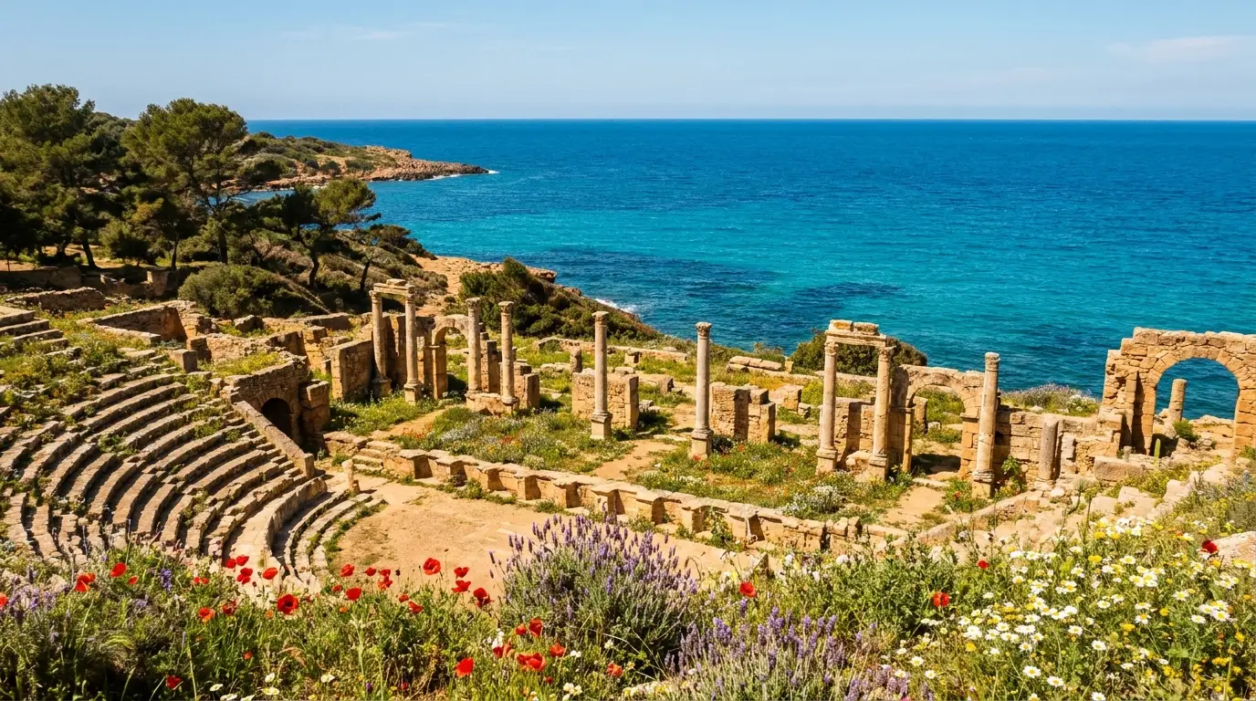 Ruines romaines de Tipaza au bord de la Mediterranee