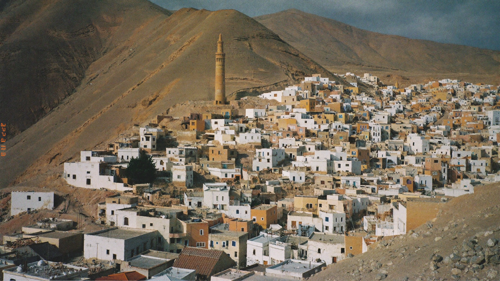 Vue des maisons ocre en terrasses de Ghardaïa dans la vallée du M'Zab en Algérie